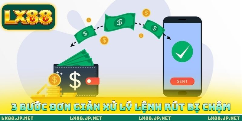 LX88 Rút Tiền Bao Lâu Về? Nhận Tiền Chỉ Sau 3 Phút Đặt Lệnh 4 3 bước đơn giản xử lý lệnh rút bị chậm
