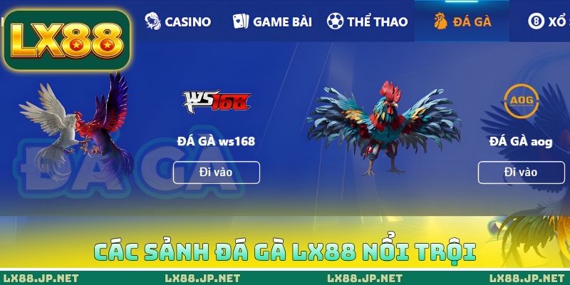 Các sảnh đá gà LX88 nổi trội