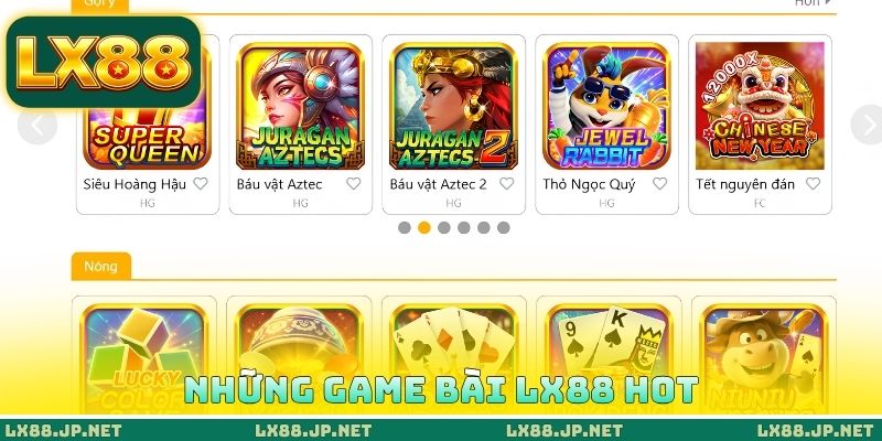 Những game bài lx88 hot
